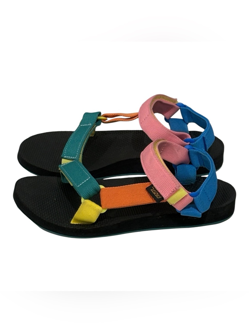 Teva Women’s Multicolor Colorblock Strappy Sandals Hook & Loop Adjustable US 7 - Picture 3 of 6
